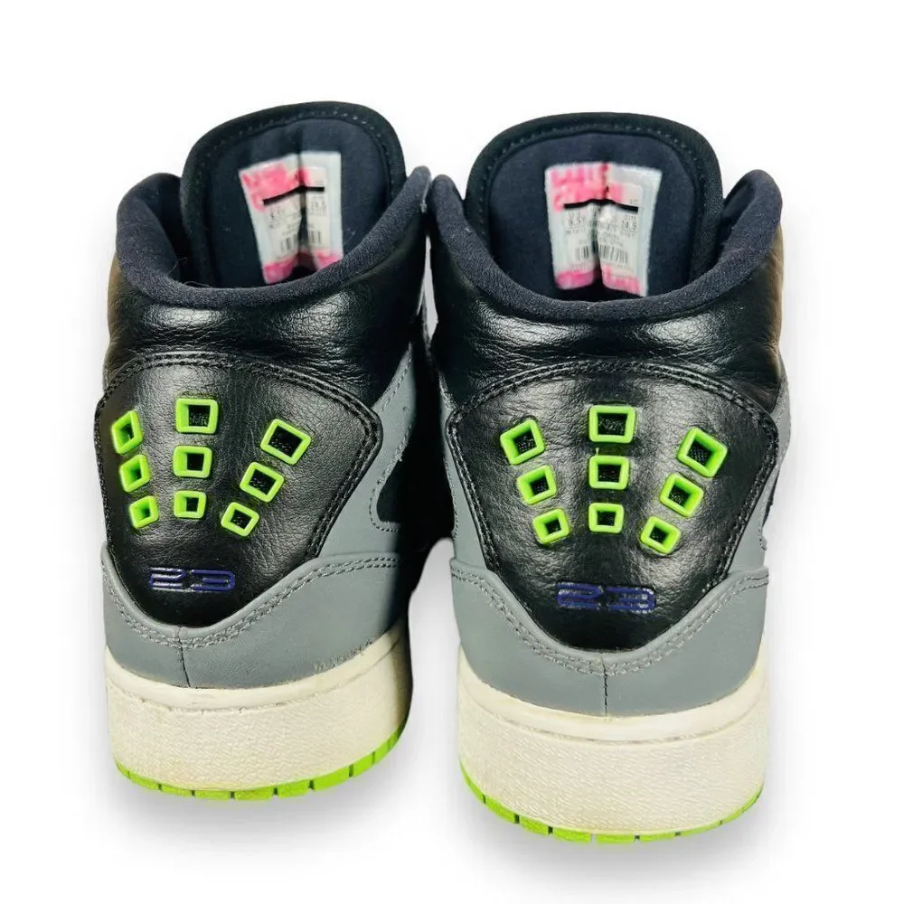 Air Jordan 1‎ Flight Black / Grey / Lime 630919-070 Rare Youth 6.5